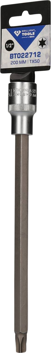 Schraubenzieher-Bit TX50 mit 150 mm Länge, silberner Halter, schwarzer Bit, Markenetikett „V3 Tools“. Geignet für Heimwerkerarbeiten.