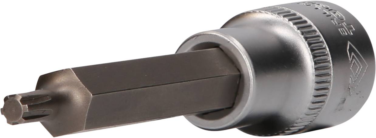 Torx-Schraubendreher-Aufsatz mit silbernem Metallgriff, geeignet für präzises Arbeiten an Torx-Schrauben in technischen Anwendungen.