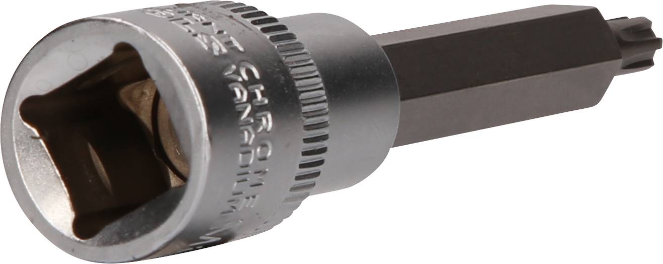 Ein chrom-vanadium Bit-Aufsatz für Schrauben, sechskantig mit geriffeltem Griff.