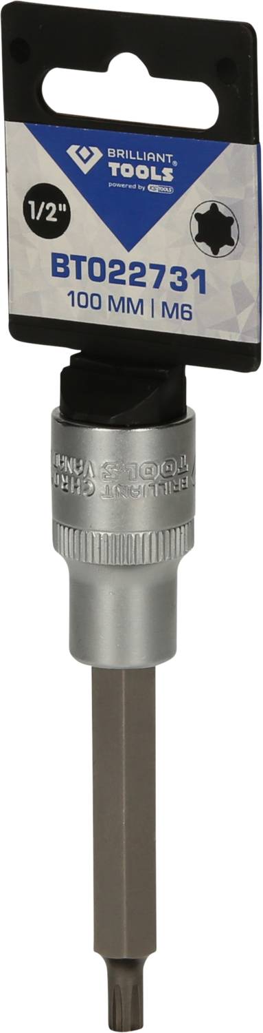 Bitschraubendreher von Brilliant Tools mit der Kennzeichnung 'BT022731', 100 mm Länge, sechskantig, für M6 Schrauben.