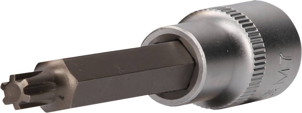 Ein Torx-Bit-Einsatz aus Metall, geeignet für manuelle oder maschinelle Werkzeuge, zum Anziehen oder Lösen von Schrauben.