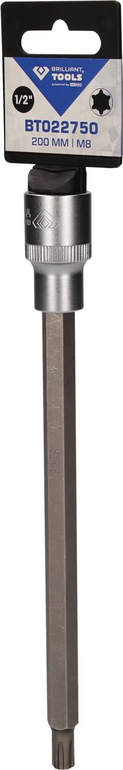 Bitschraubendreher mit langem Schaft, T25 Größe, geeignet für Torx-Schrauben. Metallisch mit schwarzem Kunststoffgriff.