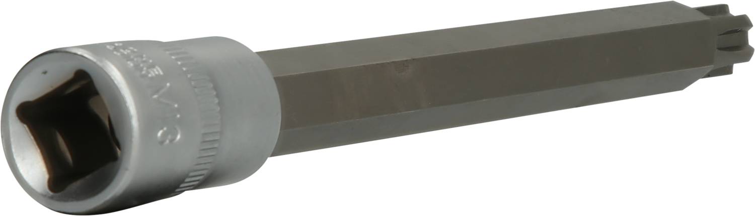 Bitschlüssel mit langem, sechskantigem Schaft und grauer Sechskantaufnahme oben. Verwendet für Schraubarbeiten an schwer zugänglichen Stellen.