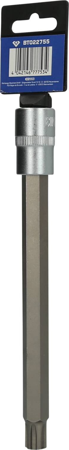 Silverline Werkzeugaufnahme mit sechseckigem Schaft und blauem Etikett oben, Text und Strichcode sichtbar.