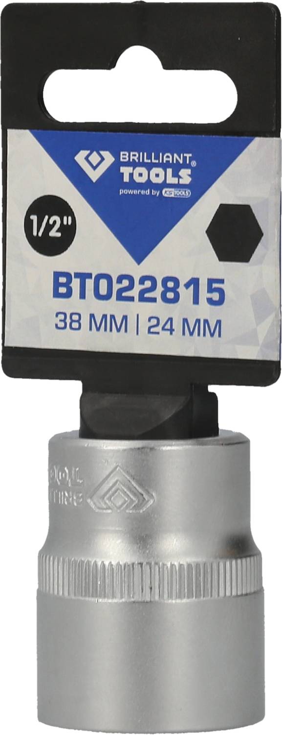 'Silverne Stecknuss mit Verpackungsetikett: Brilliant Tools, 1/2