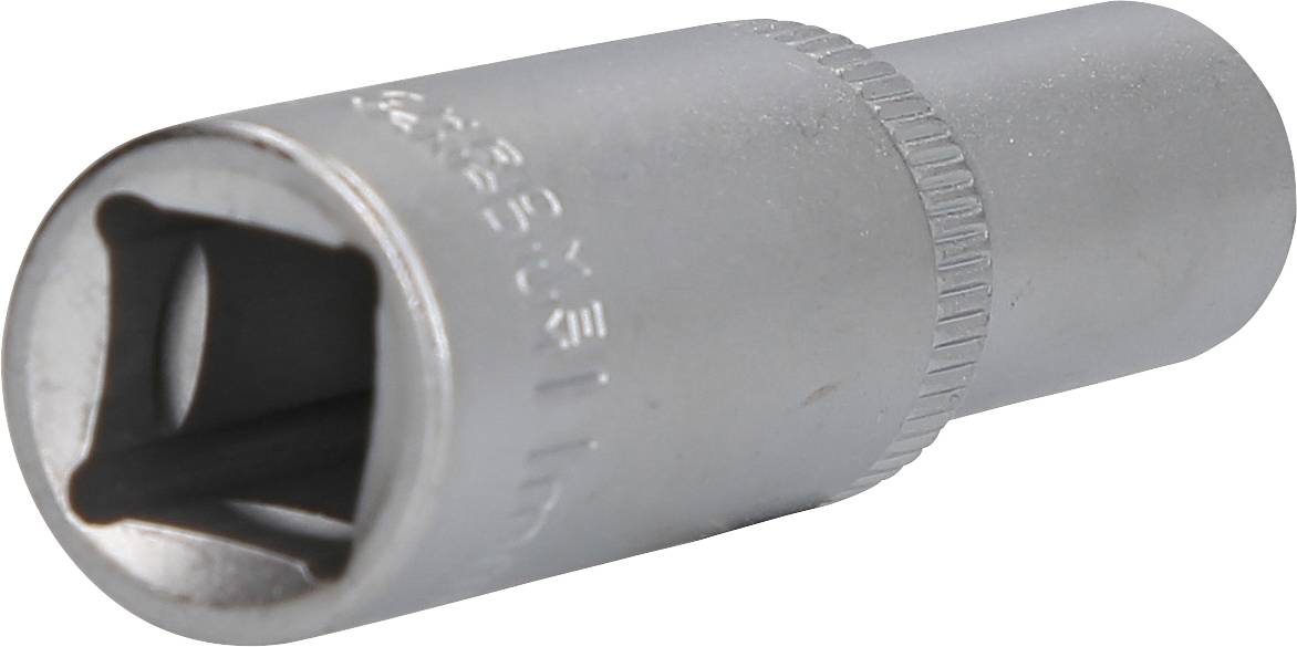 Steckschlüsselaufsatz aus Metall, zylindrische Form mit quadratischer Öffnung, zur Verwendung mit Steckschlüsselsatz.