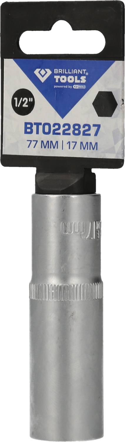 Stecknuss BT022827, 1/2 Zoll, Brilliant Tools, 77 mm Länge, 17 mm Größe.