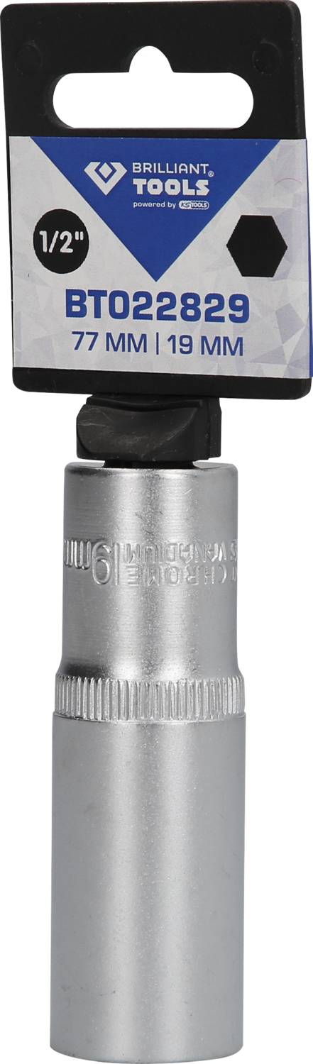 Eine silberne 19 mm Stecknuss mit der Aufschrift '1/2