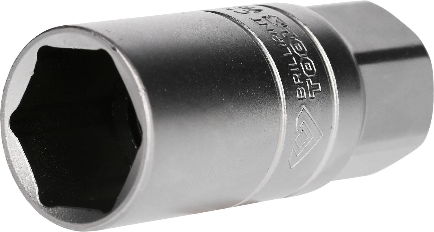 Sechskant-Steckschlüsseleinsatz aus Metall, glänzende Oberfläche, besteht aus robustem Chrom-Vanadium-Stahl, für Werkzeuge geeignet.