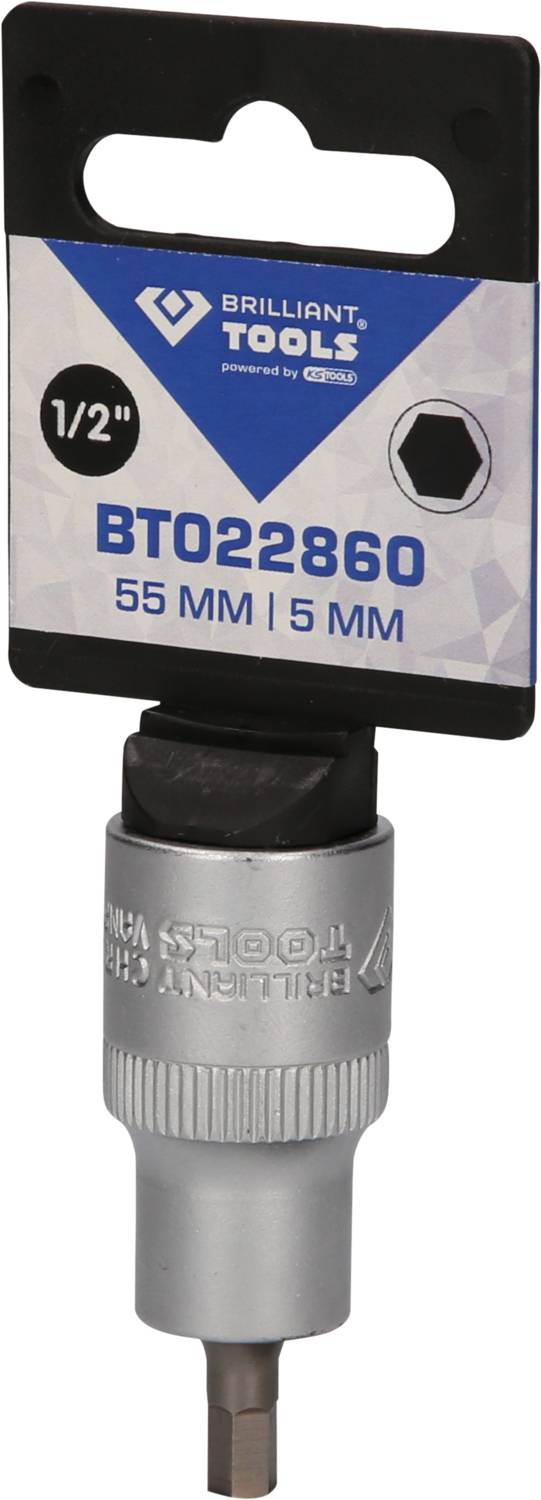 Ein silberner Steckschlüssel 'BT022860' von Brilliant Tools, Größe 1/2