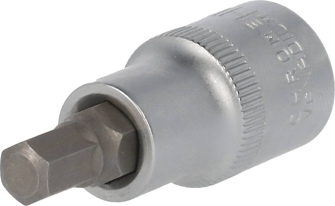 Sechskant-Steckschlüssel mit Chrom-Finish und Knurling für besseren Halt.