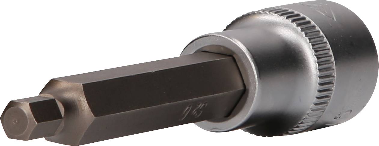 Ein Sechskant-Bitaufsatz aus Metall, oft in der Werkzeugindustrie verwendet. Geeignet für Sechskantschrauben, präzise und robust.