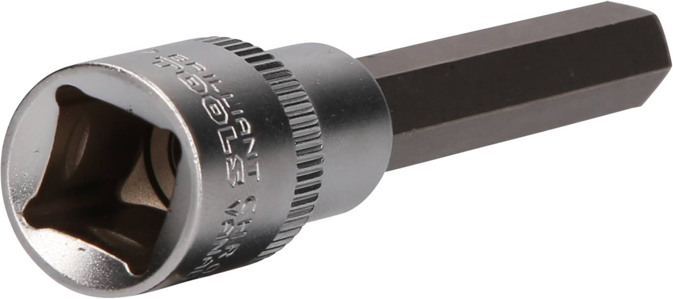 Ein Bit-Schlüssel mit sechskantiger Spitze und geriffeltem Griff, vermutlich für mechanische Arbeiten oder Reparaturen geeignet.