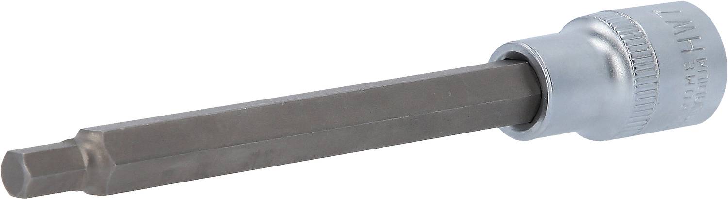 Sechskant-Schraubendreheraufsatz aus Metall mit langer Welle, geeignet für den Einsatz mit Ratschen oder Schraubenschlüsseln.