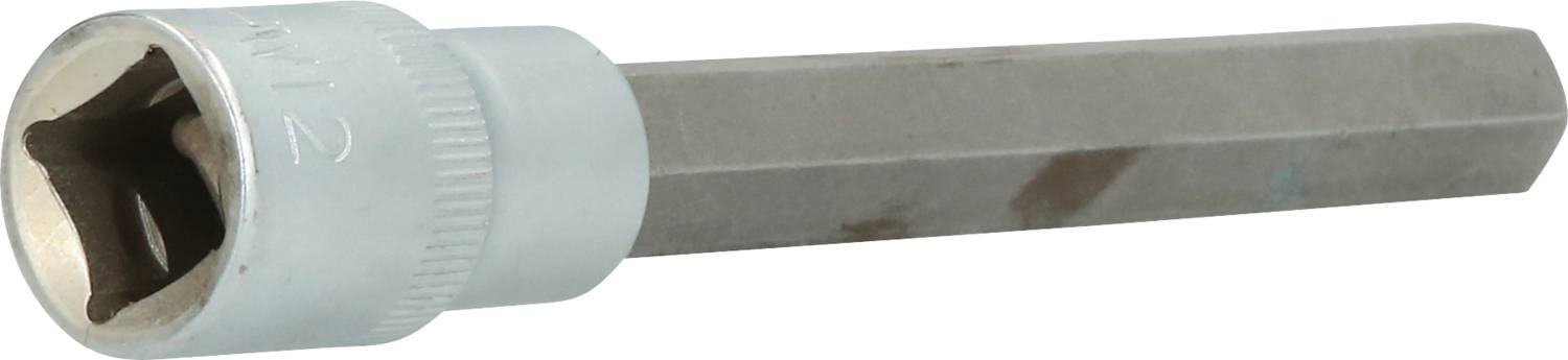 Silbernes Sechskantwerkzeug mit zylindrischem Griff, verwendet zum Lösen von Schrauben und Muttern in verschiedenen Größen.