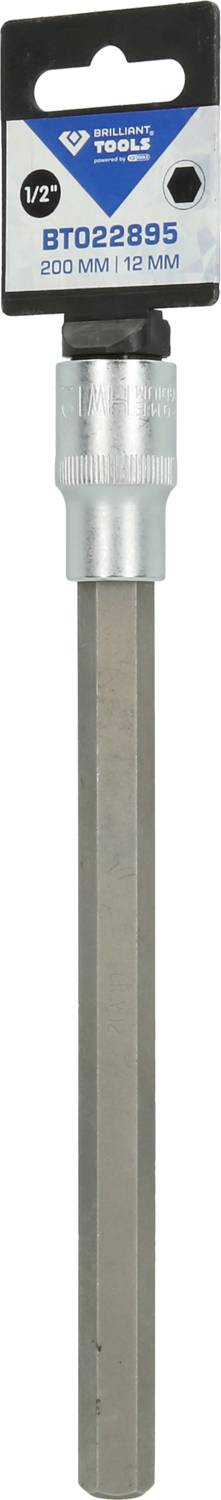 Ein silberner Bohrer mit einer blauen Verpackungseinheit. Text auf der Verpackung: '8T022895, 300 mm, 12 mm'.