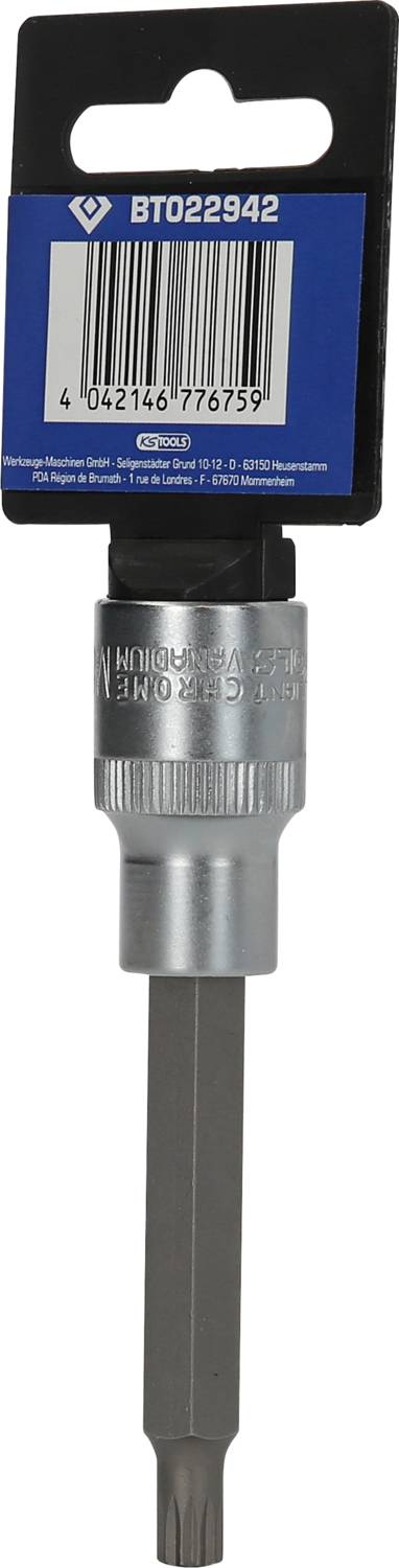 Bitschraubendreher mit Halter, silberfarben, Strichcode auf Verpackung. Ideal zum Anziehen oder Lösen von Schrauben.