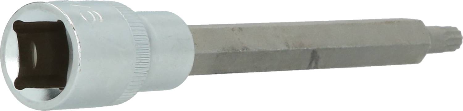 Metallischer Steckschlüsselaufsatz mit sechskantigem Schaft und rundem Kopf, geeignet für entsprechende Schrauben oder Werkzeuge.