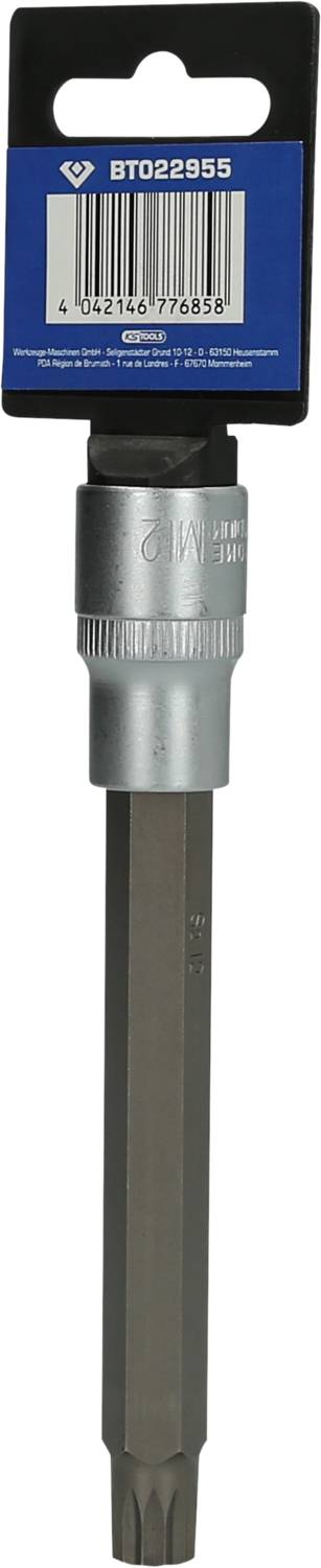 Silverline Bithalter mit Torx-Bit, Größe T50, mit Halterung und Barcode oben. Geeignet für Schraubarbeiten.