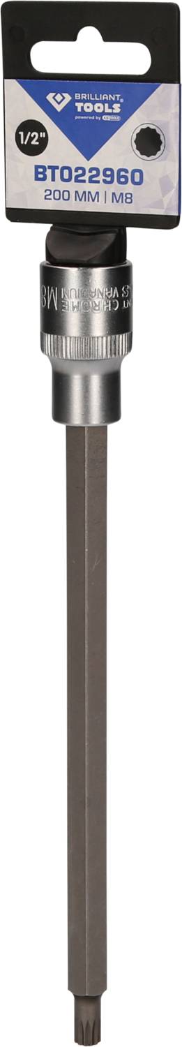 Langer Torx-Bitaufsatz, 200 mm, Marke VZ Tools, Modell BT022660, mit Verpackungsetikett oben.