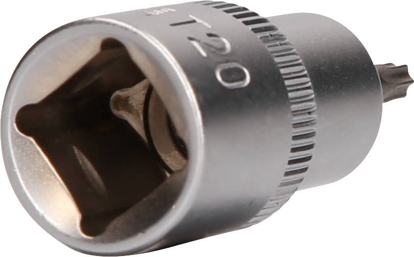 Torx-Bit T20 mit Stecknussadapter, aus Metall, geeignet für mechanische Arbeiten und Reparaturen.