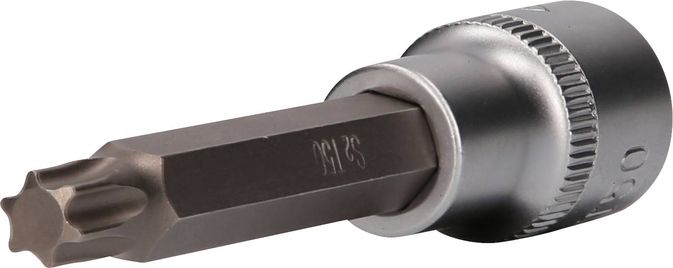 Ein Torx-Bit mit Sechskantaufnahme und Profil, geeignet für manuelle oder maschinelle Schraubarbeiten.