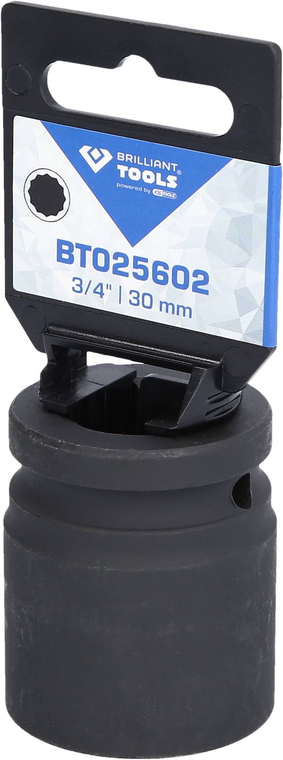 Schwarze Stecknuss mit der Aufschrift 'Brilliant Tools BT025602 3/4