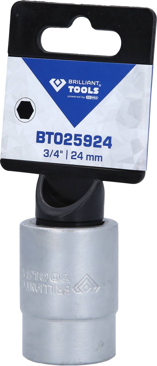 Stecknuss mit Halterung, Größe: 3/4 Zoll, 24 mm, Marke: Brilliant Tools.