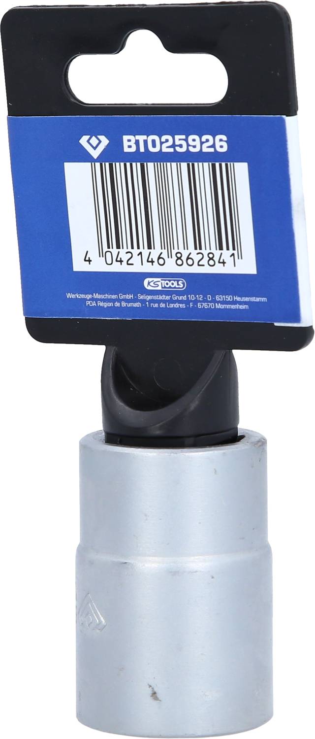 Metalladapter mit blauem Etikett und Strichcode, Produktcode 'BTO25926', geeignet für Rädermontage.