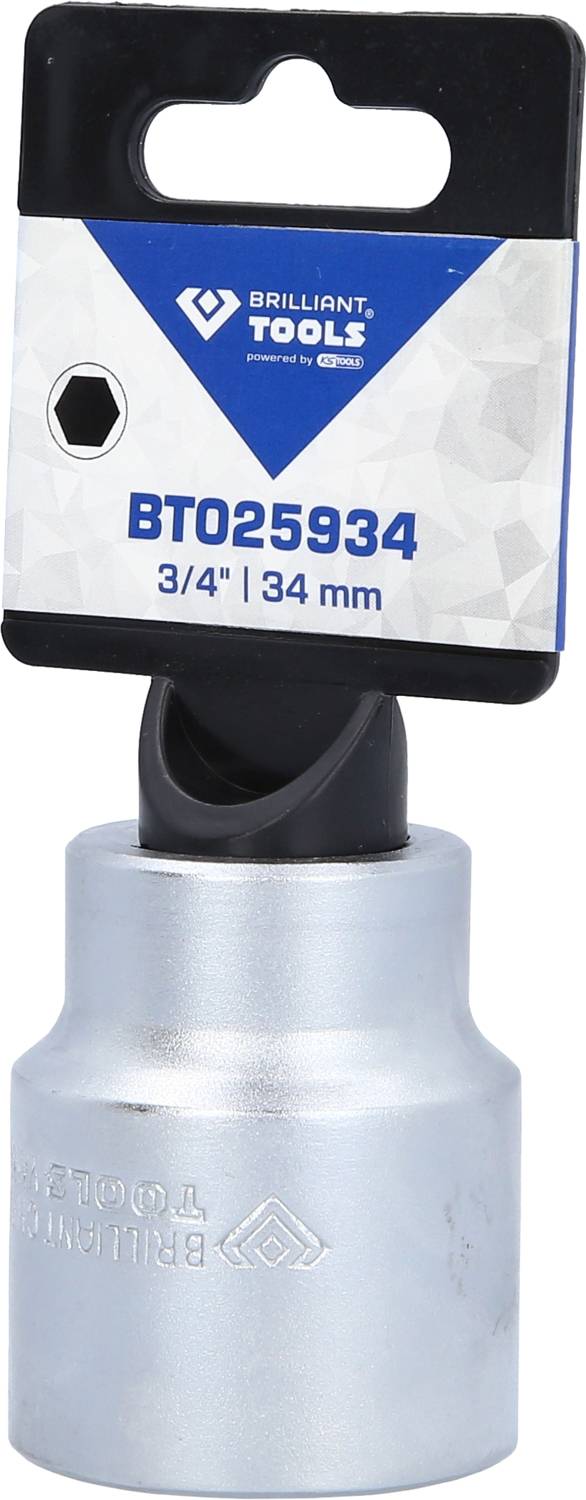 Silberner Steckschlüsseleinsatz mit Aufschrift 'BT025934, 3/4