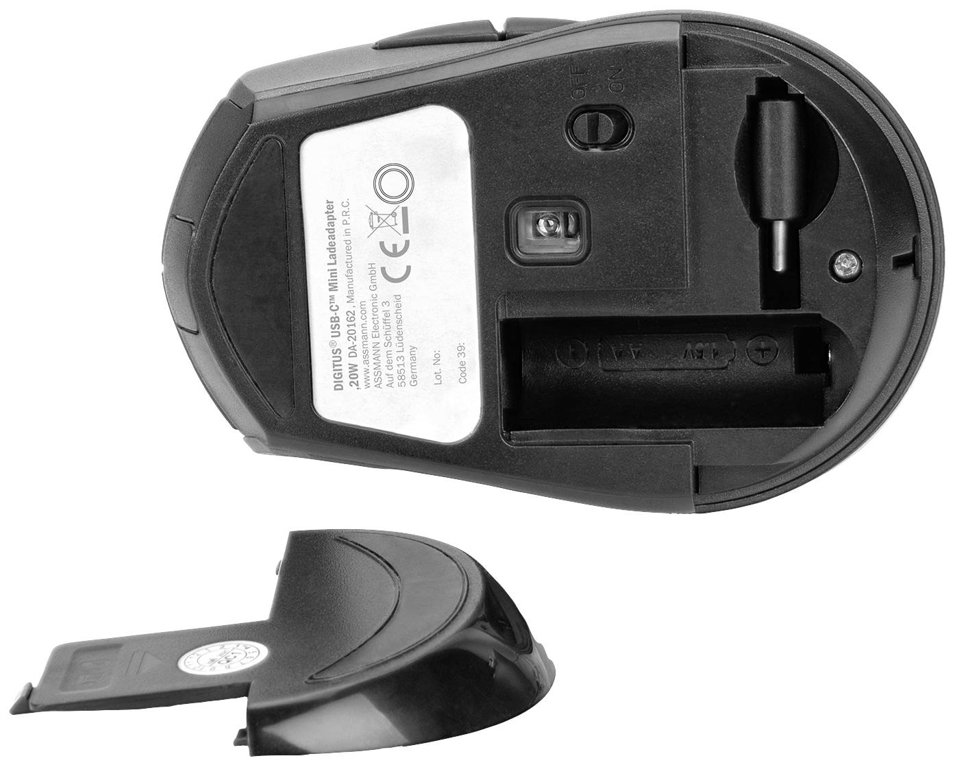 Digitus DA-20162 Maus Kabellos Optisch Schwarz, Grau 6 Tasten 1600 dpi, 1200 dpi, 800 dpi