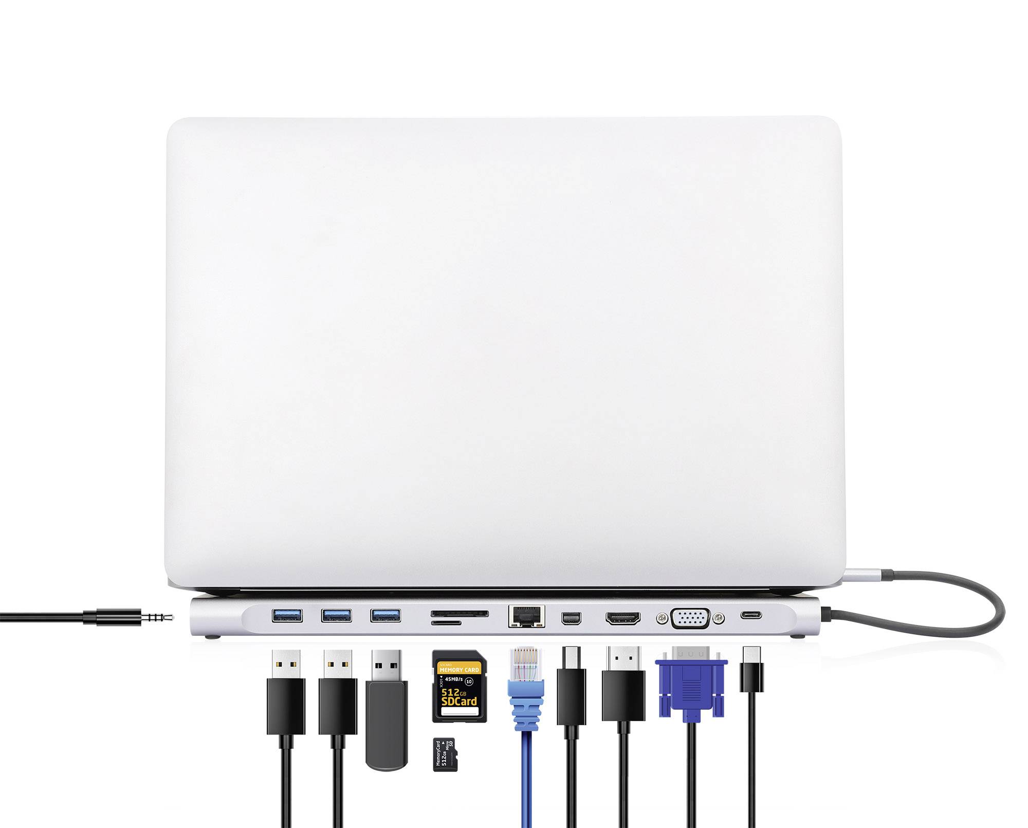 Manhattan USB-C® Dockingstation 130578 Passend für Marke Dockingstations: Universal inkl. Ladefunktion, integrierter Kartenleser, USB-C® Power De