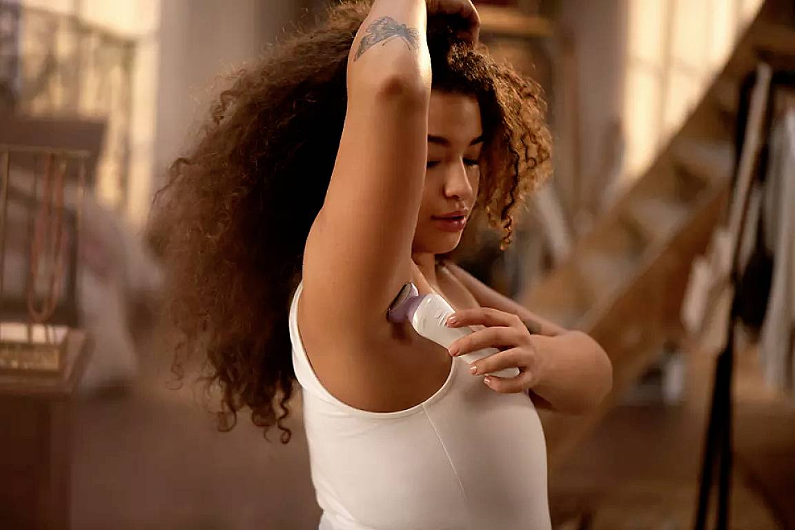 Philips Bodycare Lady Shaver Series 6000 Damenrasierer Weiß, Lila