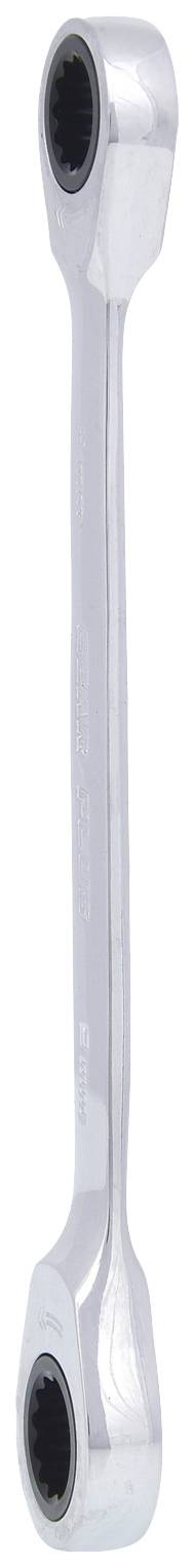 Silberner Ringschlüssel mit zwei unterschiedlichen Steckköpfen.