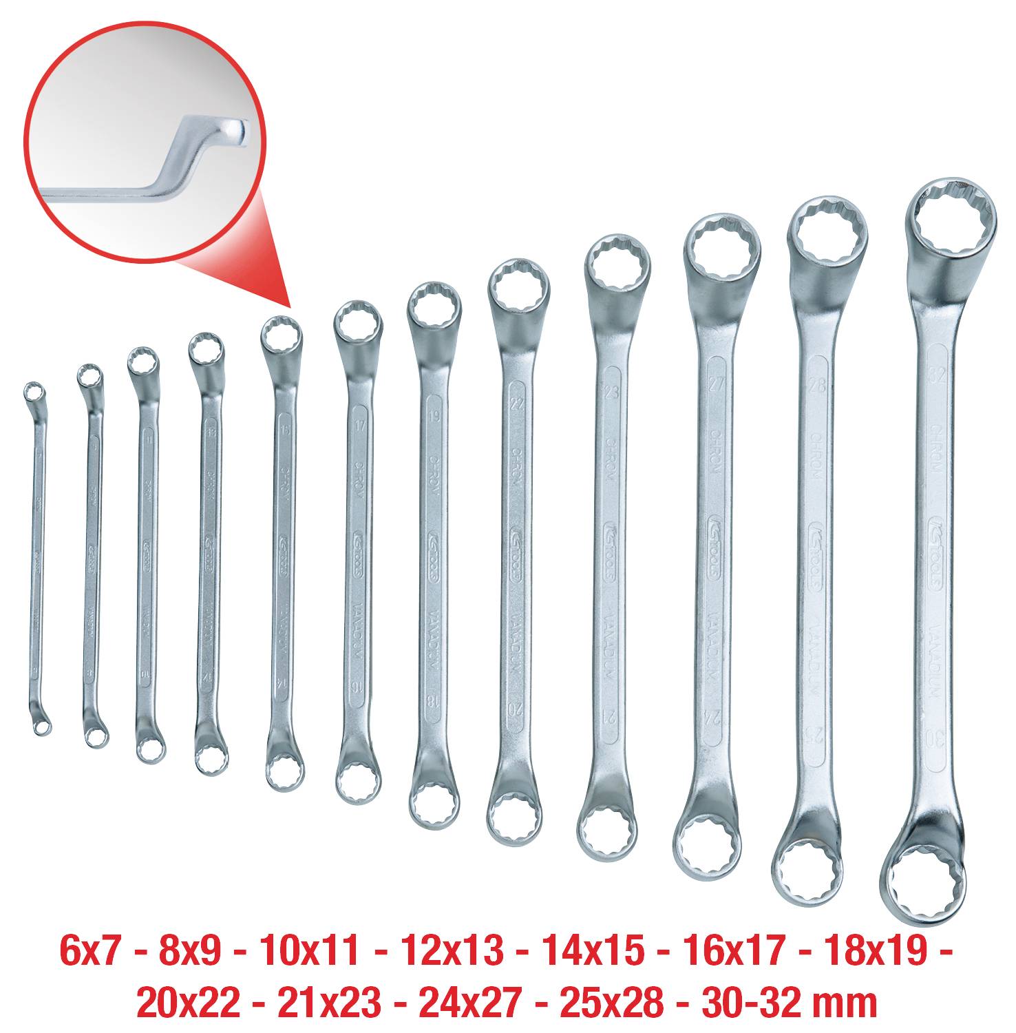 KS Tools 5170250 517.0250 Doppel-Ringschlüssel-Satz Schlüsselweite (Metrisch) 6 - 32 mm