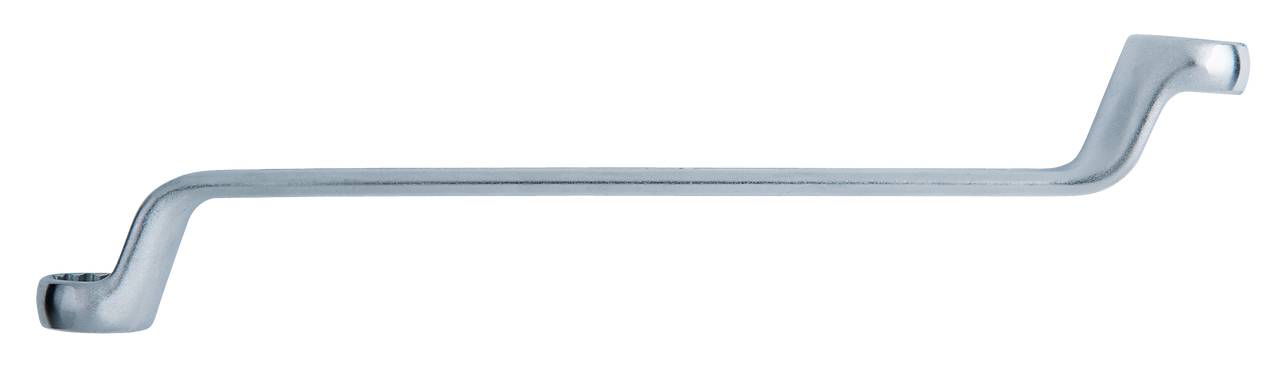 Ein verchromter Türgriff mit geschwungenem Design, geeignet für moderne Möbel oder Schubladen.