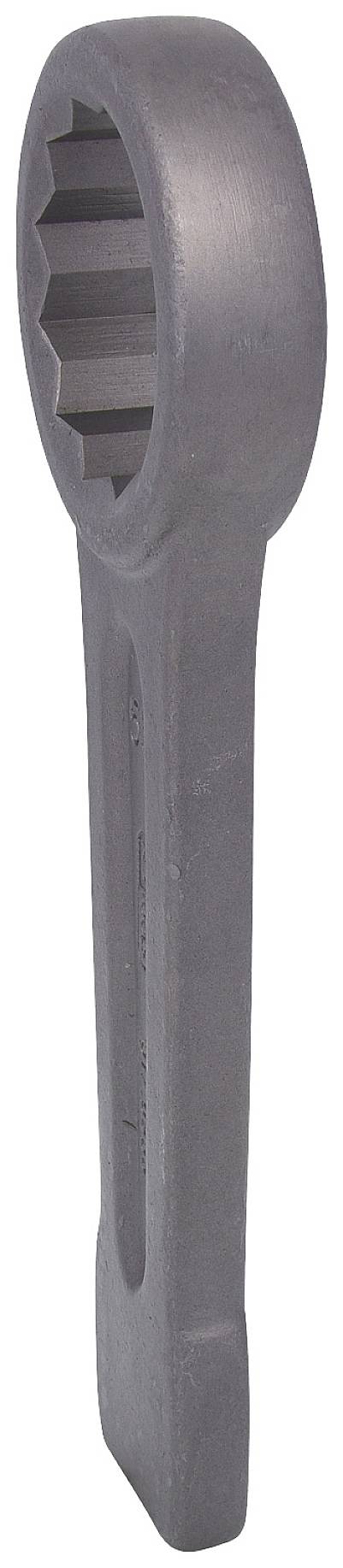 Ein großer, massiver Schraubenschlüssel, speziell für schwere oder industrielle Anwendungen, liegt auf einem hellen Hintergrund.