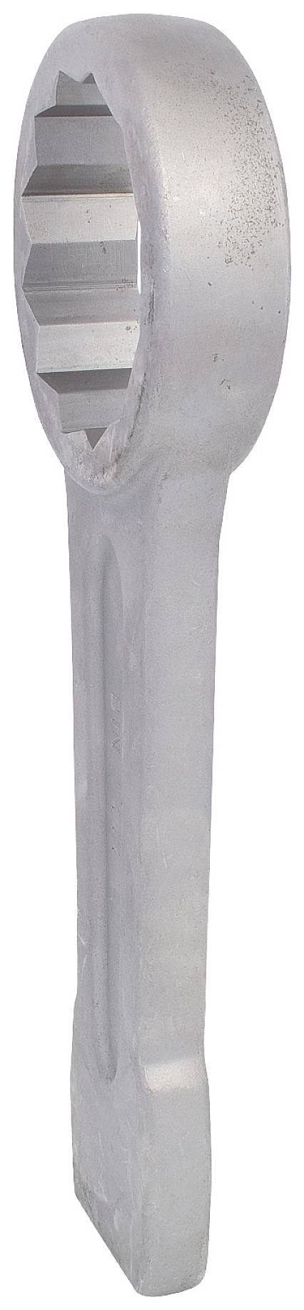 Schlüsselschraubenschlüssel aus Metall mit zylindrischem Kopf und gezacktem Inneren, zum Anziehen oder Lösen von Schrauben und Muttern.