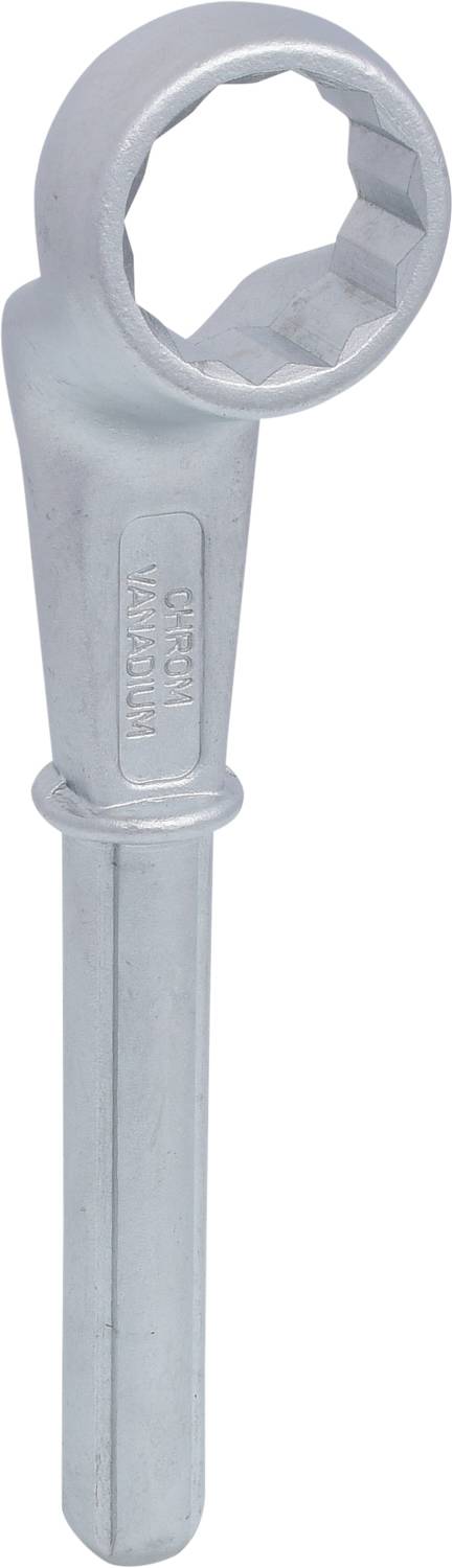 Ein silberner Schraubenschlüssel aus Metall.
