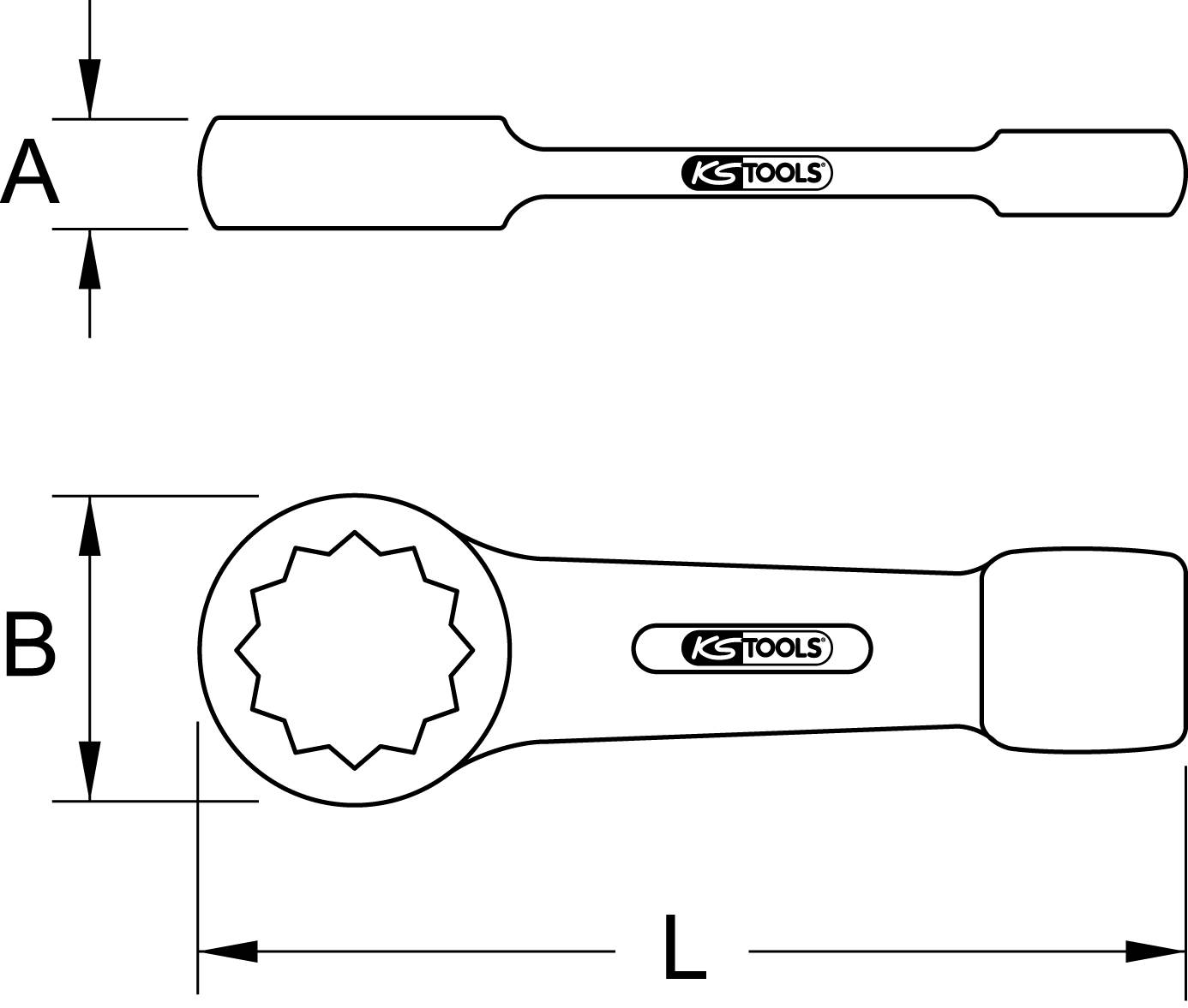 KS Tools 5179346 517.9346 Schlag-Ringschlüssel Schlüsselweite (Metrisch) 46 mm
