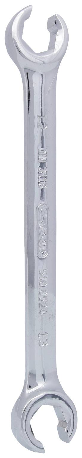 Ein silberner Schraubenschlüssel mit offenen Enden, geeignet zum Festziehen oder Lösen von Schraubverbindungen.