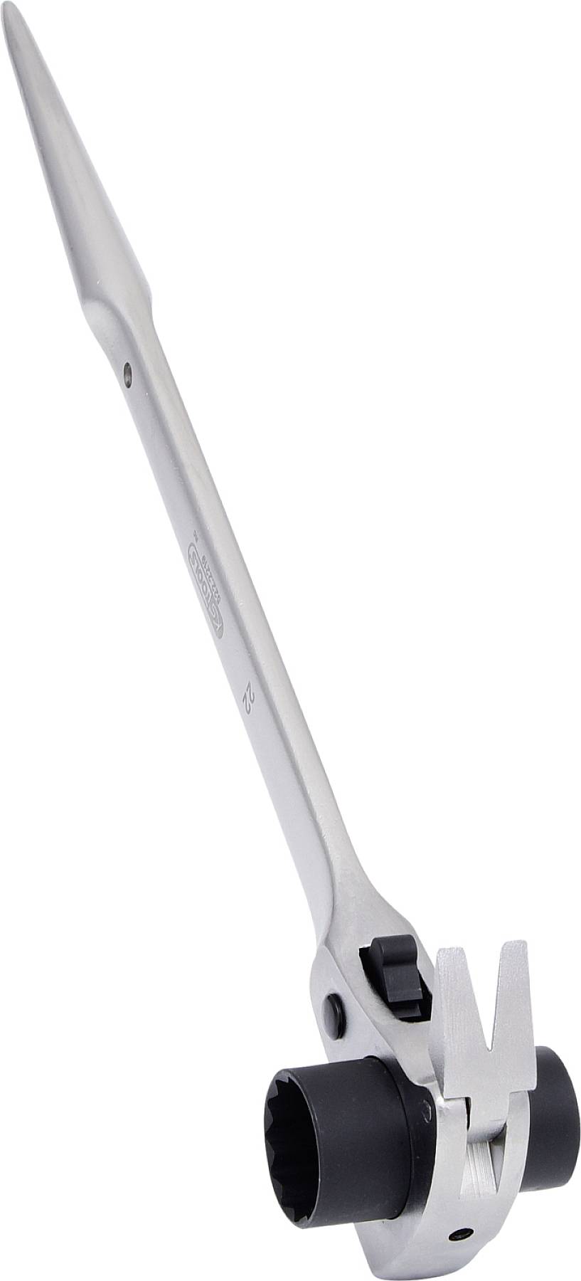 Maulschlüssel mit Drehmomentmechanismus, Metallgehäuse und ergonomischem Griff. Geeignet zum Festziehen von Muttern und Schrauben.