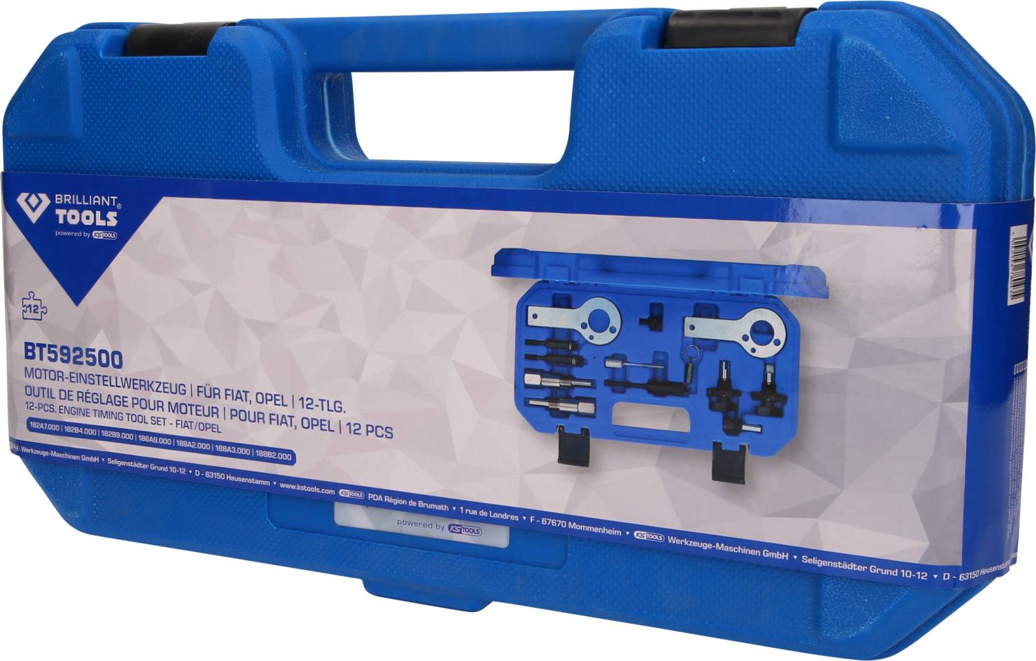 Brilliant Tools BT592500 Motor-Einstellwerkzeug, für Fiat, Opel, 12-tlg