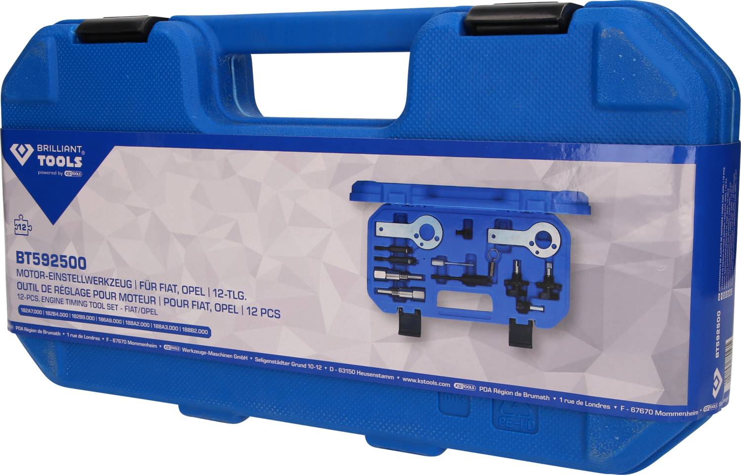 Brilliant Tools BT592500 Motor-Einstellwerkzeug, für Fiat, Opel, 12-tlg