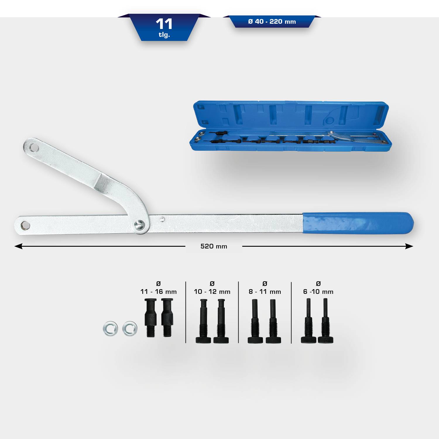 Brilliant Tools BT595750 Universal-Gegenhalter-Satz, 11-tlg