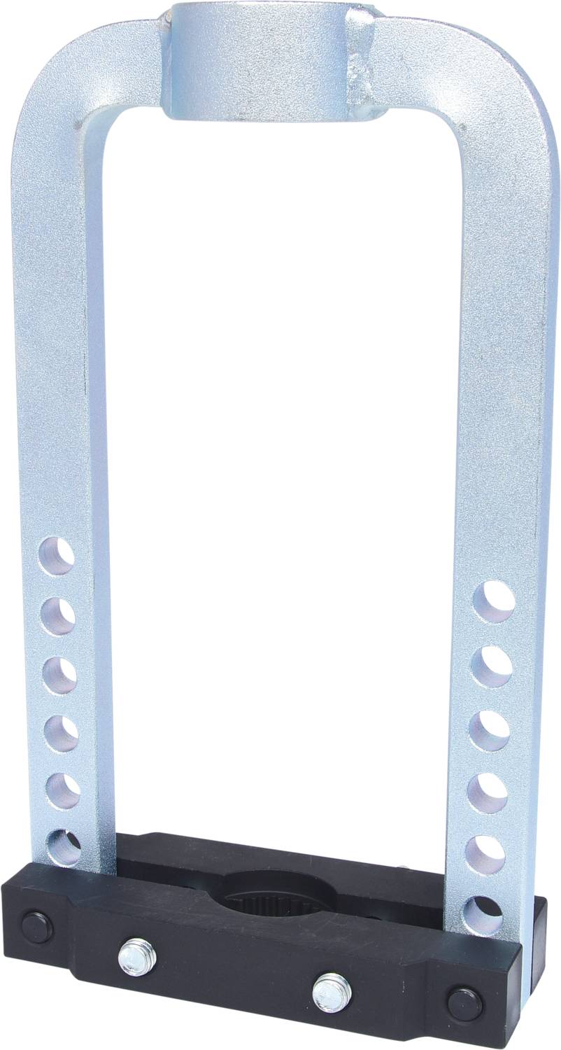 Metallschlossbügel mit neun Löchern, befestigt an einem schwarzen Halter. Hauptsächlich in Sicherheitsanwendungen verwendet.