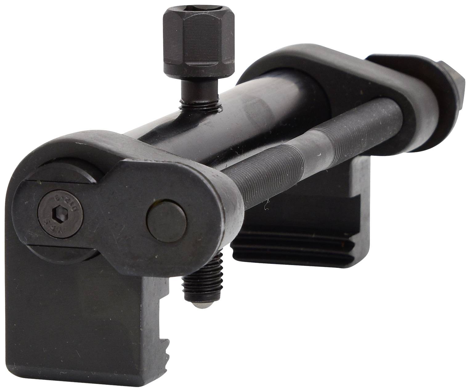 Metallisches Werkzeug mit Schrauben und beweglichen Teilen, vermutlich ein spezielles Gerät für mechanische Anwendungen oder Reparaturen.