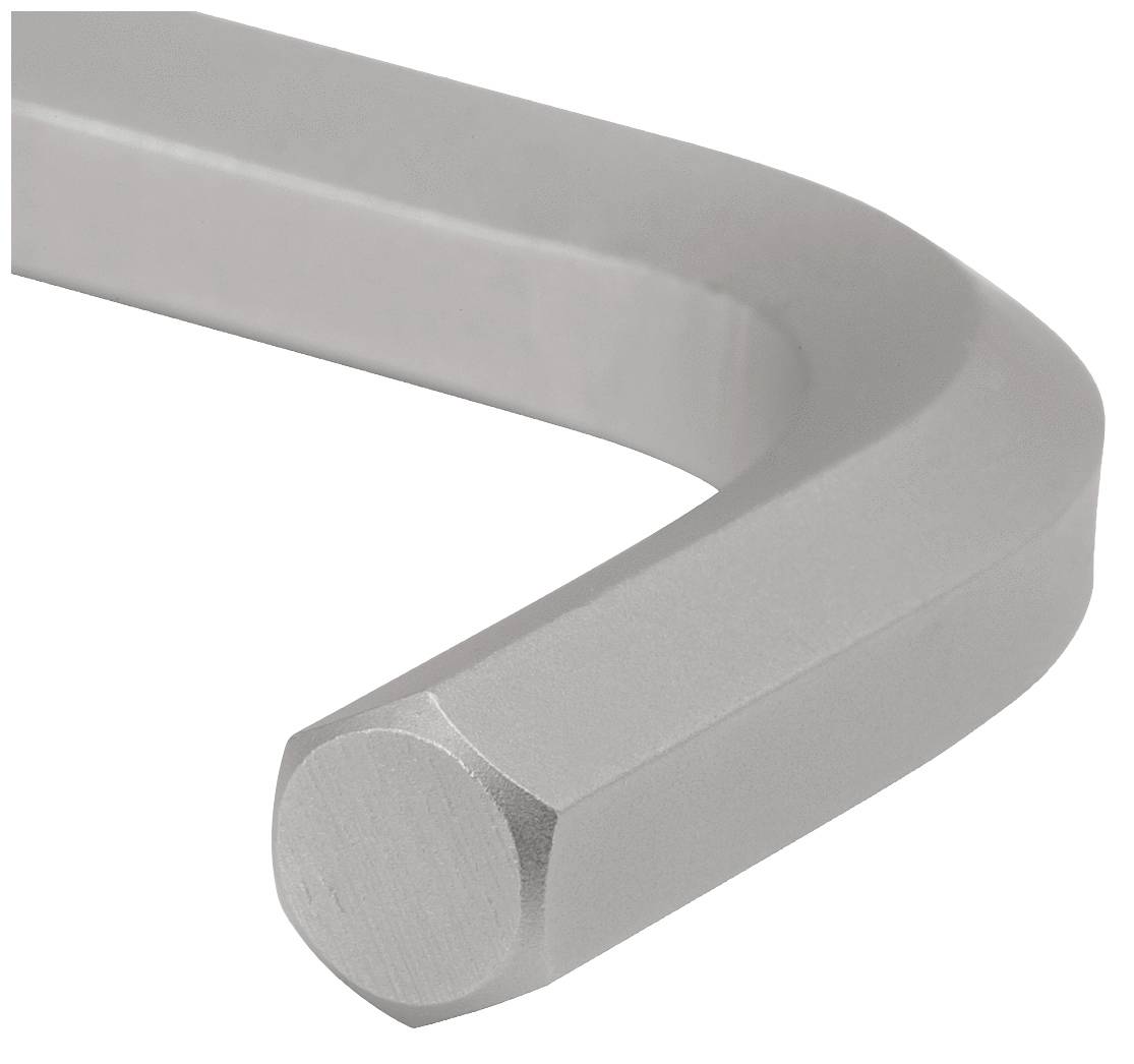 Metallschraubenschlüssel, sechseckig, L-Form. Hauptsächlich zur Befestigung oder Lockerung von Schrauben und Bolzen mit Innensechskantkopf verwendet.