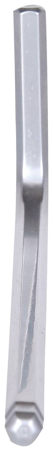 Ein einzelnes, silbernes Metallwerkzeug mit gebogener Struktur, das zur Anwendung in Handarbeiten oder Reparaturen verwendet wird.