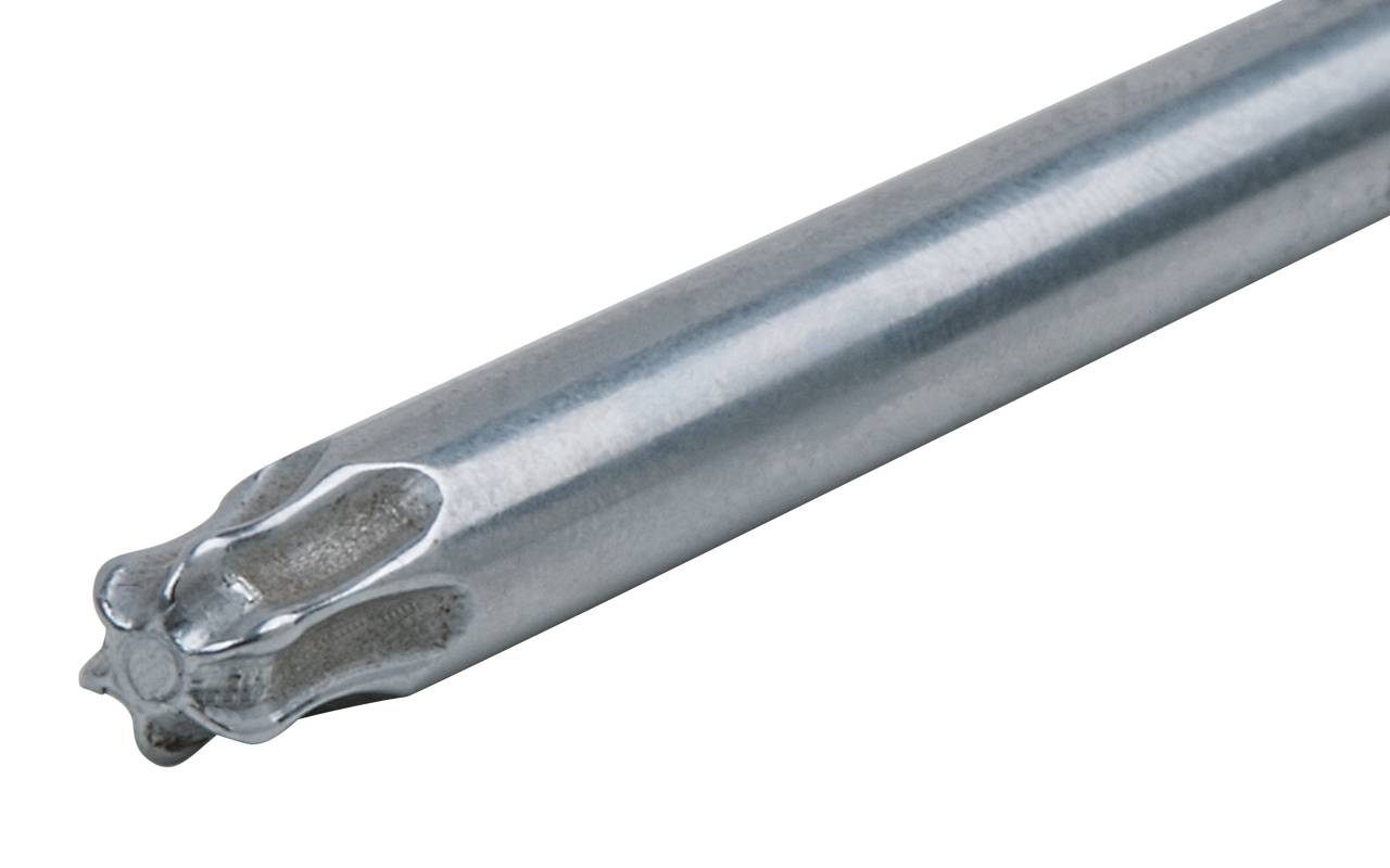 Ein silberfarbener Metallbohrer mit vielzahnigem Bohrkopf, geeignet für präzises Bohren in harte Materialien.